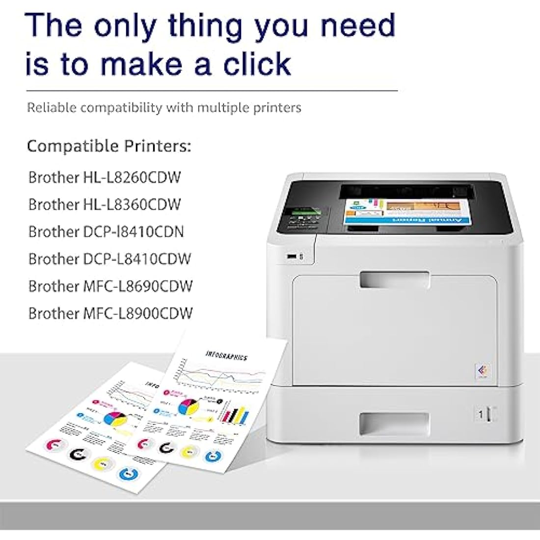 7Magic TN423 Compatible Toner Cartridges Replacement for Brother TN-423 TN-421 TN421 for HL-L8260CDW HL-L8360CDW MFC-L8690CDW MFC-L8900CDW DCP-L8410CDW DCP-L8410CDN (Black Cyan Magenta Yellow, 4-Pack)