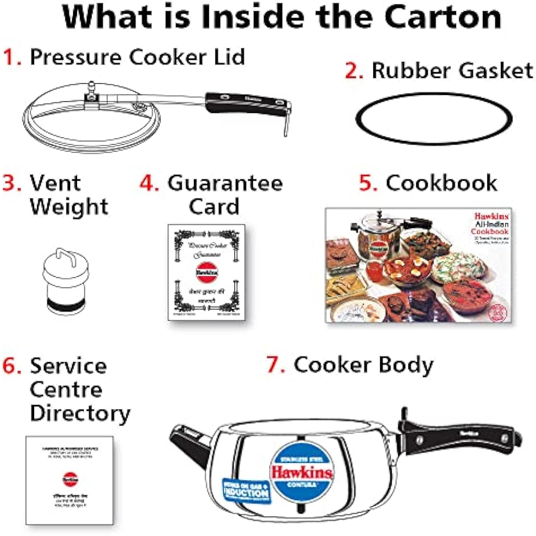 Hawkins Contura 3.5 Litre Pressure Cooker, Stainless Steel Cooker, Handi Cooker, Induction Cooker, Silver (SSC35)