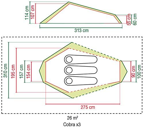 Coleman Cobra Backpacking Tent, Black, Blue, 3 Person