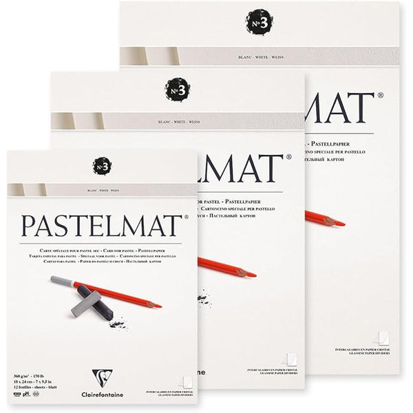 Clairefontaine Pastelmat Pad - White 360g 24x30cm 12 sheets