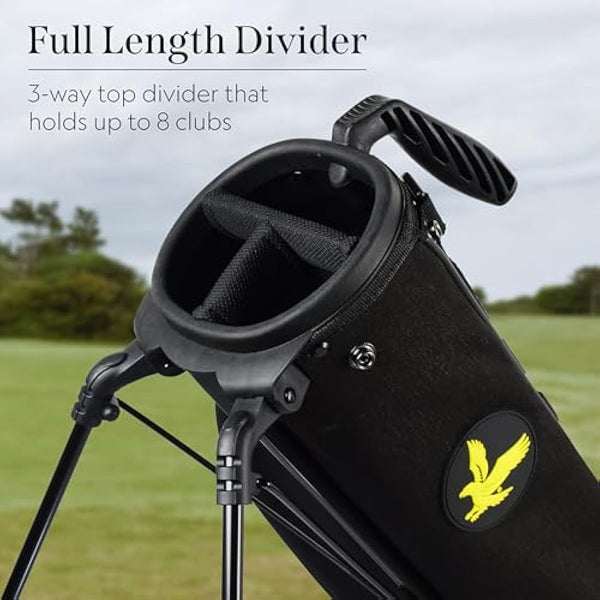 Lyle and Scott Gleneagle Golf Bag - Lightweight Golf Bags for Men with 3 Way Full Length Divider, Insulated Cool Pocket, Durable Handle, Retractable Stand, Padded Strap - Golf Stand Bag