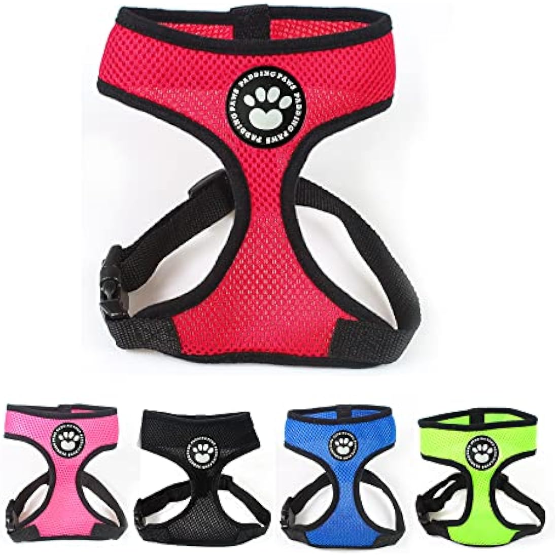 Dog Harness Puppy Harness Small Dog Harness Waterproof Soft Mesh Fabric Dog Puppy Pet Adjustable Harness Lead Leash (M, Red)
