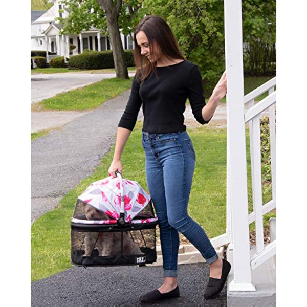 Pet Gear PG1040NZFL View 360 Pet Carrier & Car Seat for Small Dogs & Cats with Mesh Ventilation for Easy Viewing, Floral