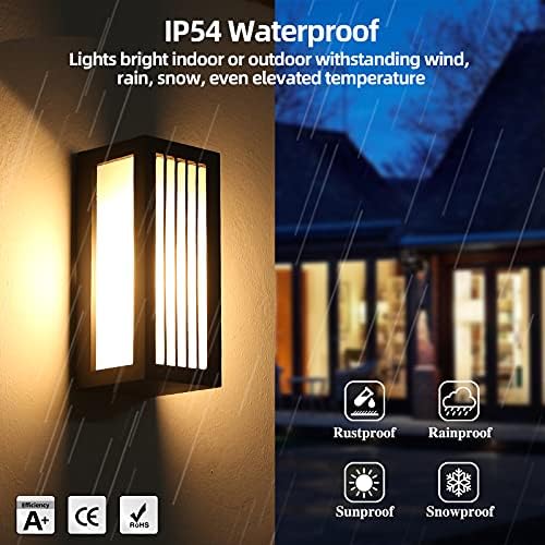 HLFVLITE Outdoor Wall Light, Aluminum Outside Wall Lamp Up & Down Modern Exterior Wall Sconce, IP54 Waterproof, Anthracite Grey
