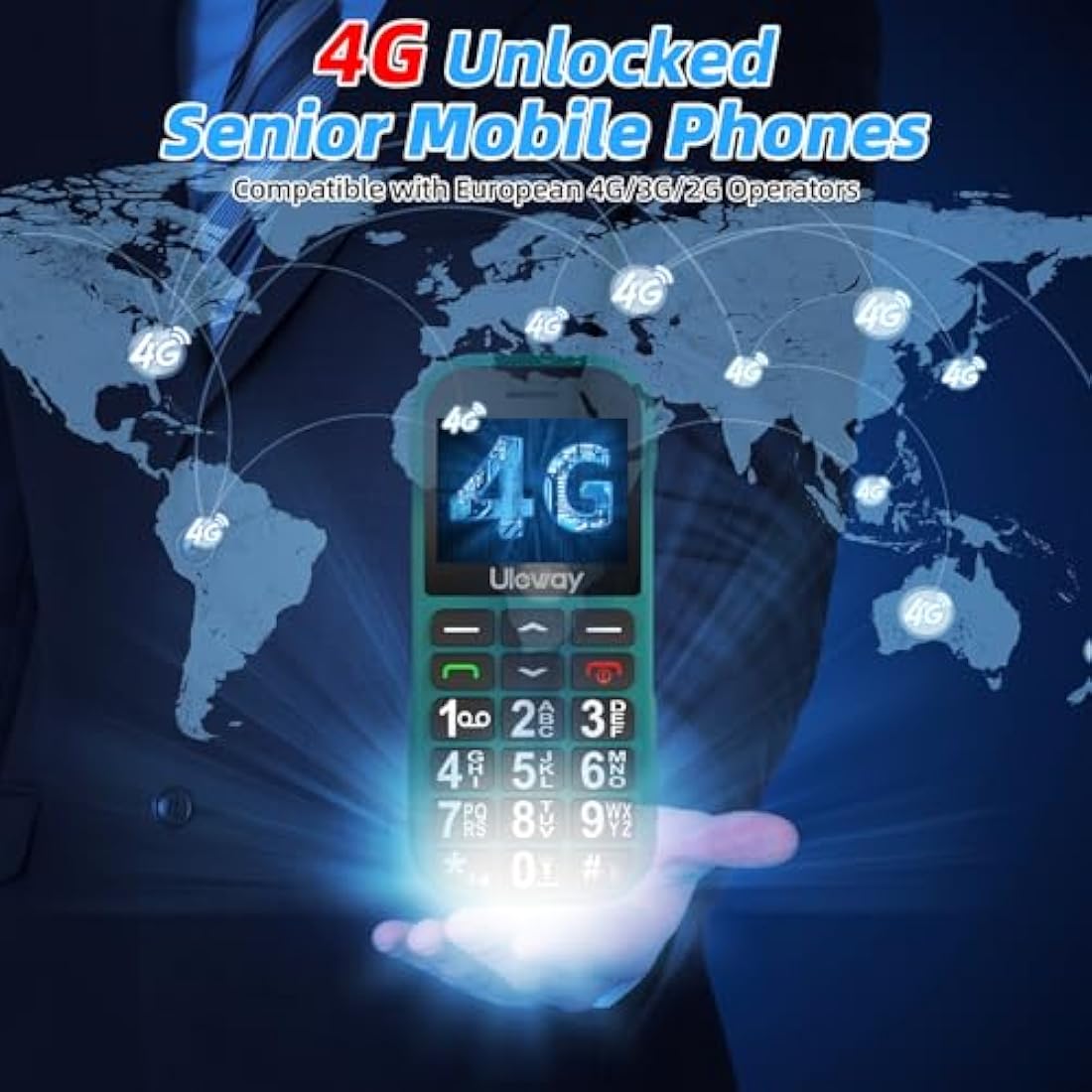 4G Big Button Mobile Phone for Elderly,USB-C Charging,1800mAh Long Standby, Easy to Use Basic Mobile Phone, SIM Free Unlocked Senior Mobile Phones With SOS Emergency Button Large Volume FM Radio