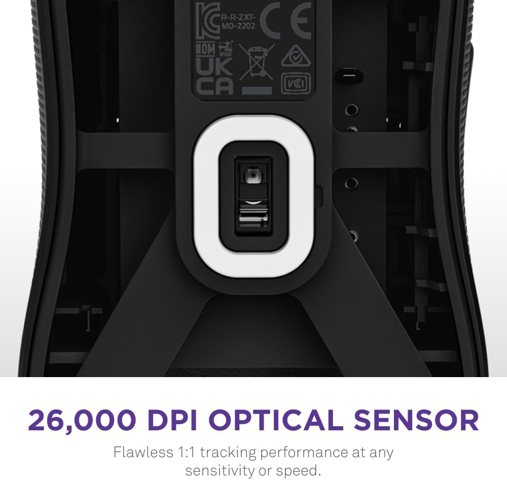 NZXT Lift 2 Ergo | Lightweight Ergonomic Wired Gaming Mouse | Lightweight 61 g Design | 8K Polling Rate | Optical Switches | 26K DPI Optical Sensor | 100% PTFE Feet | Black