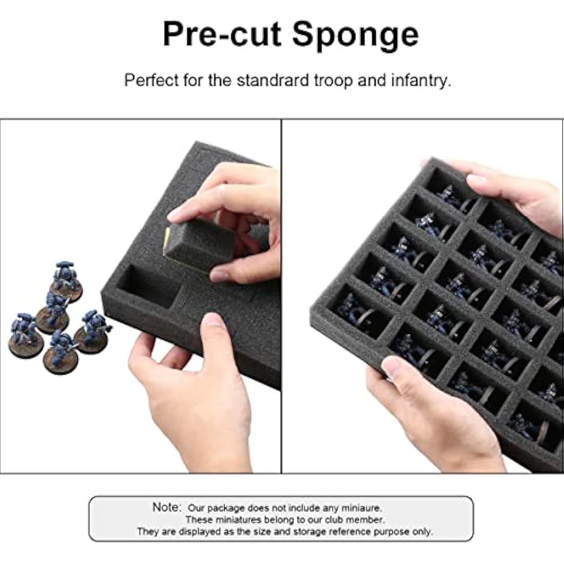 Jucoci Miniatures & Figure Storage Case with Customizable Foam to Carry Various Sizes for WH40K, WH AOS, Xwing, Infinite, and DND Miniatures(Compatible with Infanties and Large Units