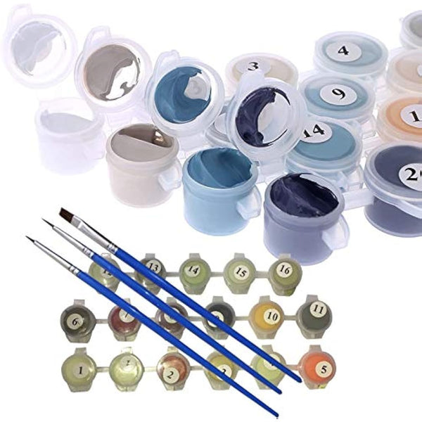 Painting by Numbers for Adult, DIY Canvas Oil Painting Kit for Kids with Paint brushes Acrylic Pigment Drawing Paintwork 16x20inch Without Frame(Boat)