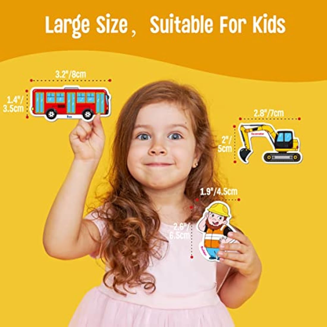 40 PCS Vehicle Magnets, Vehicles and Professions Fridge Magnets for Kids-Common Vehicles, Airplane, Boat & Occupations-Magnetic Transport Refrigerator Decors Educational Learning Toys for Toddlers