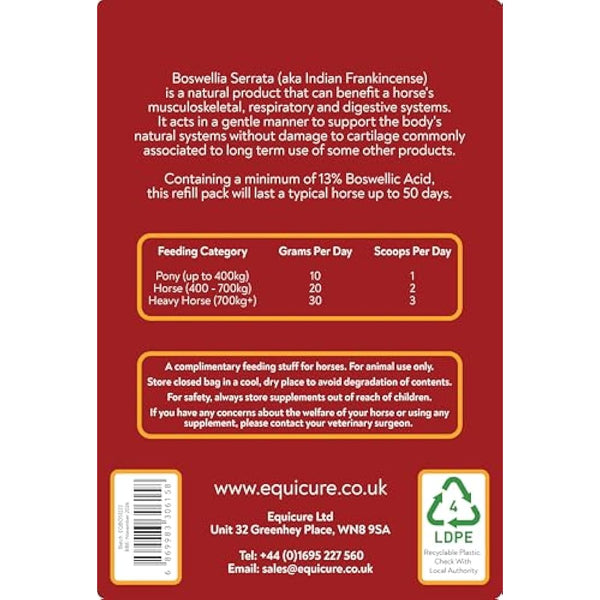 Equicure Boswellia Serrata Powder For Horse/Pony (1KG Refill)