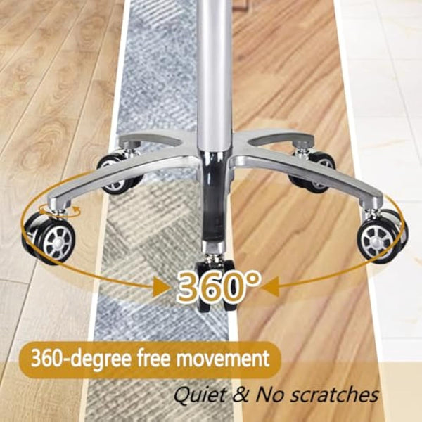 Antlu Massage Stool Chair on Wheels for Beauty Kitchen Salon Home Office, Adjustable High Rolling Swivel Stool (Black)