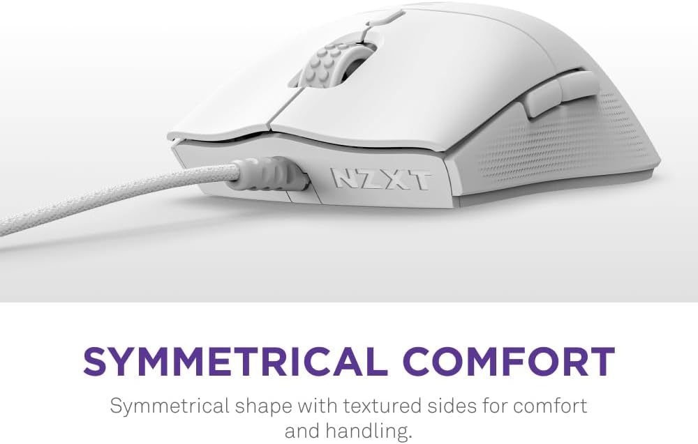 NZXT Lift 2 Ergo | Lightweight Ergonomic Wired Gaming Mouse | Lightweight 61 g Design | 8K Polling Rate | Optical Switches | 26K DPI Optical Sensor | 100% PTFE Feet | Black