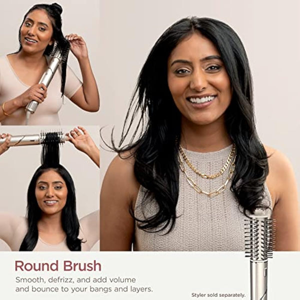 Shark FlexStyle Round Hot Air Brush Attachment for Blow Dryers, Hair Styling Tool for Straight, Wavy, Curly, and Coily Hair, Stone