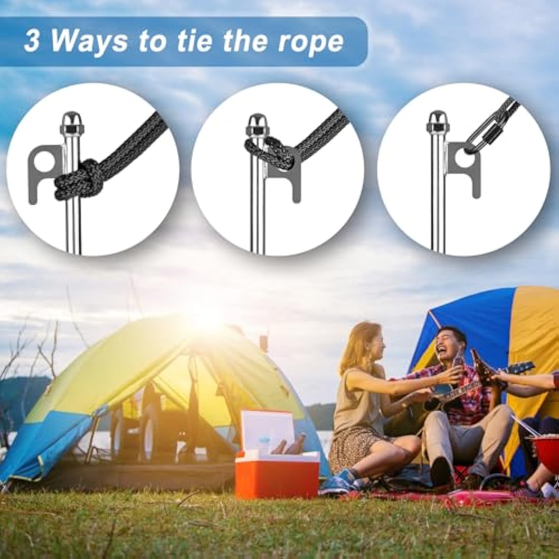 Lifeswell 12 Inch Ground Anchors, 8 Pcs Heavy Duty Tent Stakes, Easy to Install and Reusable, for Camping Tents, Trampolines, Sheds, Swing Sets, Securing Animals