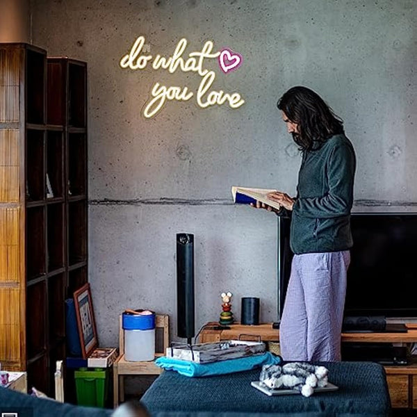 Do What You Love Neon Light Sign, Warm White Neon Signs for Wall Decor, Letter Led Sign with USB Powered for Bedroom, Livingroom, Study