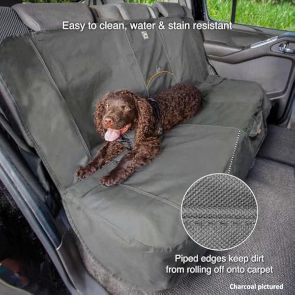 Kurgo Wander Bench Seat Cover, Dog Car Seat Protector, Waterproof & Stain-Resistant, Secure Fit, Black