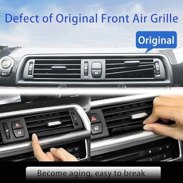 TTCR-II Front Air Grille, AC Vent Replacement Compatible with 5 series F10/F11, Middle Center Console Air Vent(Fit: 5 series 520 523 525 528 530 535 550 2010-2016)