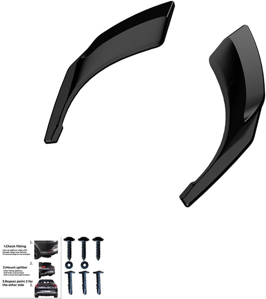 Oneway Rear Side Diffusors compatible with Volkswagen Tiguan II R-Line Facelift 2020-2024 - Gloss black