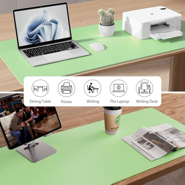 Aothia Desk Mat PU Leather Desk Pad/Mouse Pad,Anti-Slip Desk Protector,Waterproof Desk Cover for Office&Home(80cmx40cm,Foam Green)