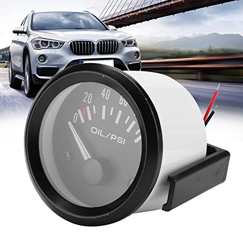 For 52Mm Oil Pressure Gauge-Car Oil Pressure Meter, 52Mm/2In Universal Car Electromagnetic Oil Pressure Gauge Indicator Auto Modified Meter 0-100 Psi