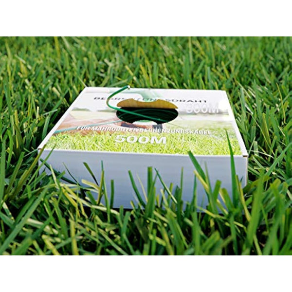 MOWHOUSE Robotic Lawnmower Boundary Cable Wire - - DIY Garden Improvement Tools - Box with Roll Off Aid - 1640.42 Ft. (500 Meters), 2.7mm Diameter - Green