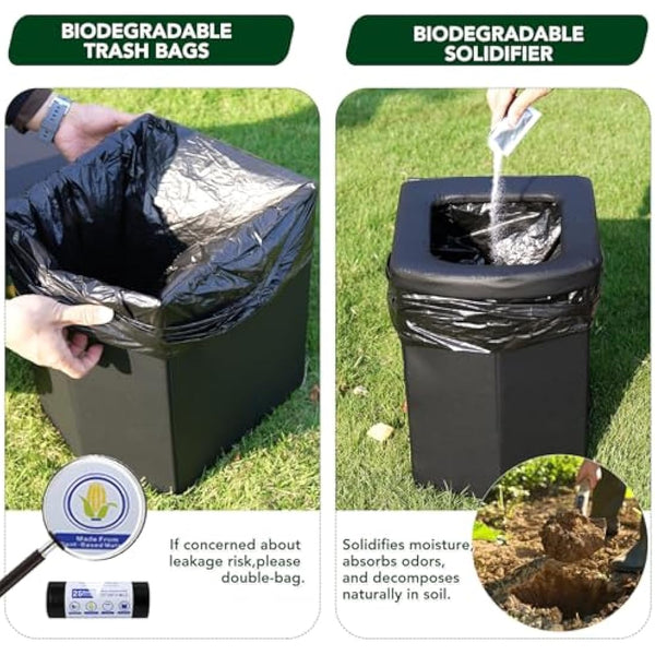 E EASTSTORM Outdoor Camping Toilet, 16.5in(H) Portable Toilet, Travel Toilet, Campervan Toilet, Camping Loo, Folding Toilet for Tent, Caravan, Festivals