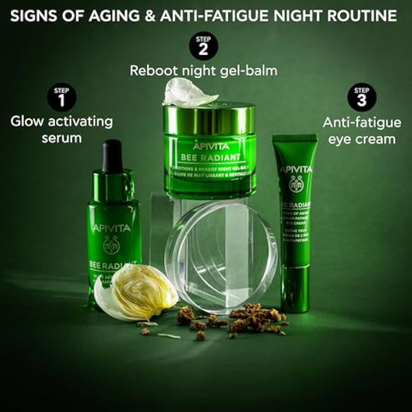 Apivita Bee Radiant Glow Activating & Anti-Fatigue Serum 30ml - Facial Serum with Propolis, White Peony & Dragon Fruit - Brightens, Tackles Discolorations & Aging Signs for a Plumper, Youthful Skin