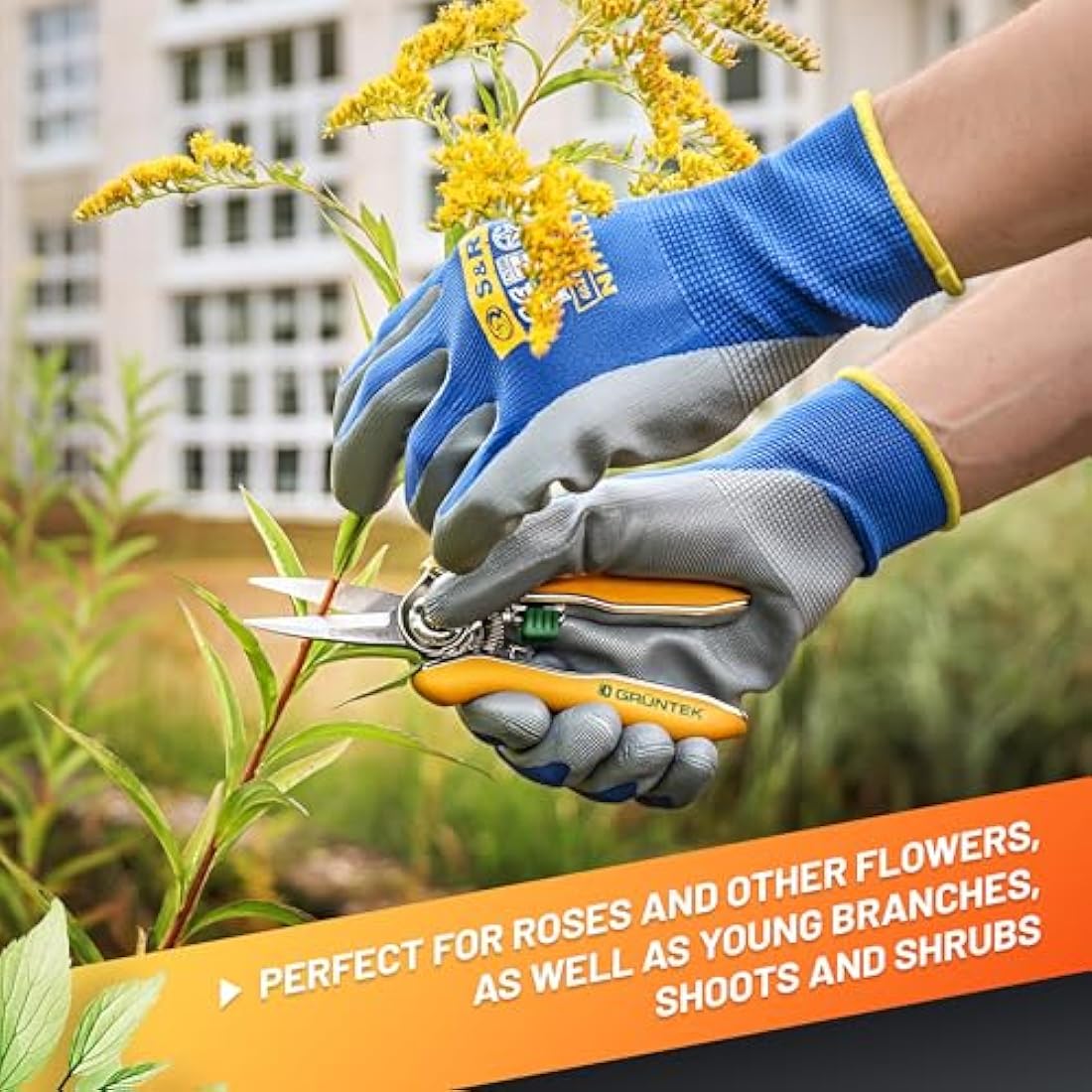 GRÜNTEK Colibri Flower Snips – 170 mm Bypass Pruner with Stainless Steel Blade | Soft-Touch Handle | Garden Trimmer Scissors for Plants & Flowers