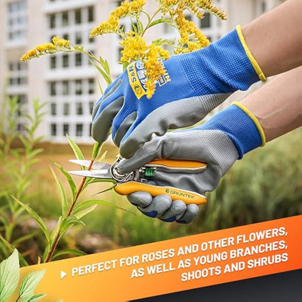 GRÜNTEK Colibri Flower Snips – 170 mm Bypass Pruner with Stainless Steel Blade | Soft-Touch Handle | Garden Trimmer Scissors for Plants & Flowers