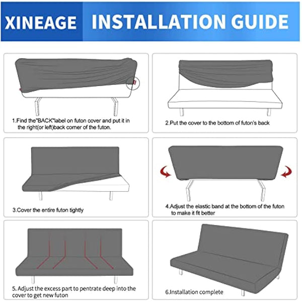 XINEAGE Velvet Futon Cover High Stretch Armless Couch Covers Spandex Fabric Sofa Bed Slipcover Anti Slip Furniture Protector with Elastic Bottom Machine Washable (Futon, White)