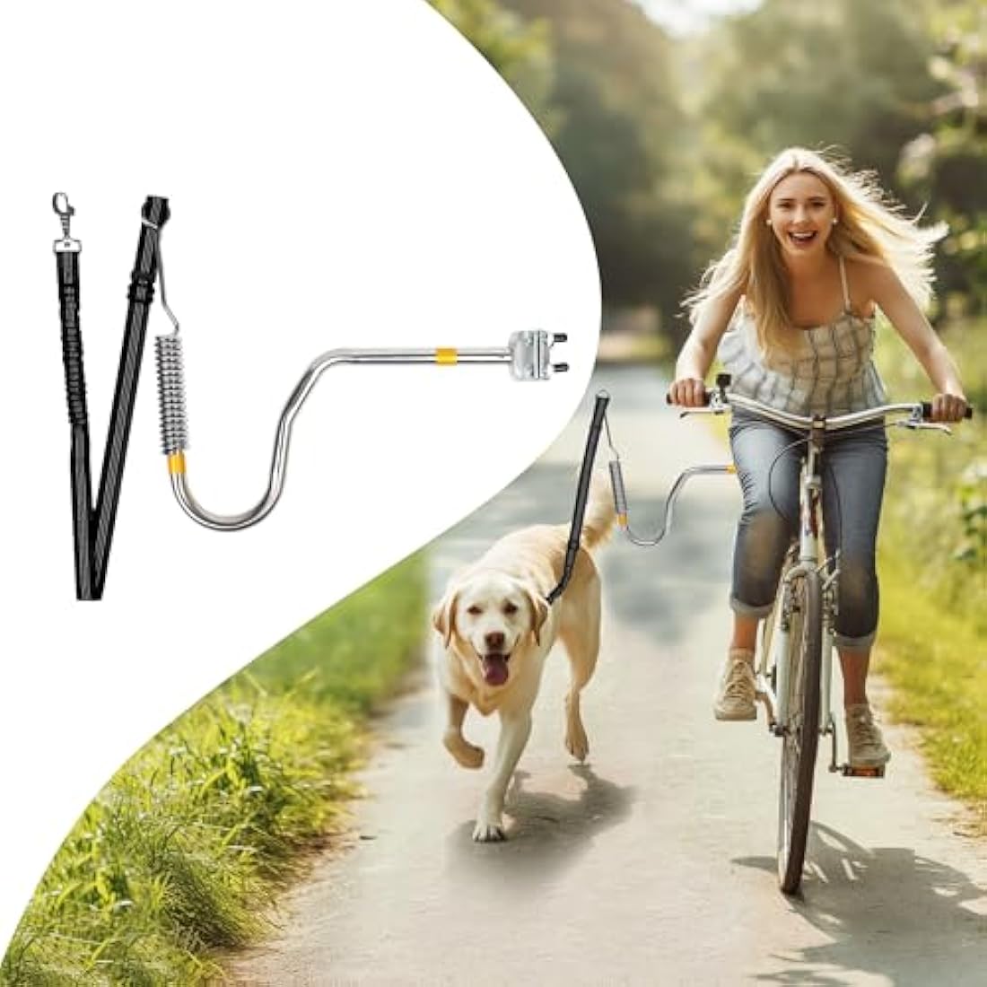iPetba Heavy Duty Bike Dog Lead Attachment Hands Free Bicycle Dog Leash for Riding Exercising Cycling
