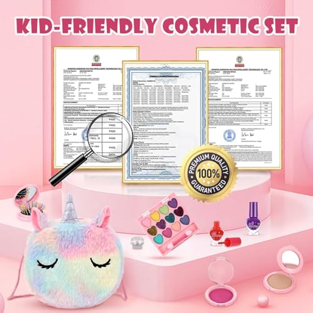 Anpro Pretend Makeup Sets for Girls, Kid-Safe Washable Fake Play Real Make up Set Starter kit, Childrens Princess Pretend Play Toys Presents, Birthday Toys Gift for 3 -12 Years Old Girl