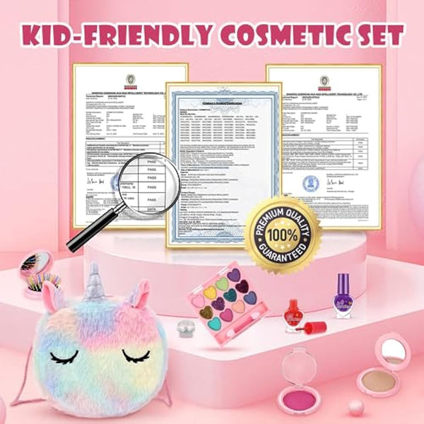 Anpro Pretend Makeup Sets for Girls, Kid-Safe Washable Fake Play Real Make up Set Starter kit, Childrens Princess Pretend Play Toys Presents, Birthday Toys Gift for 3 -12 Years Old Girl