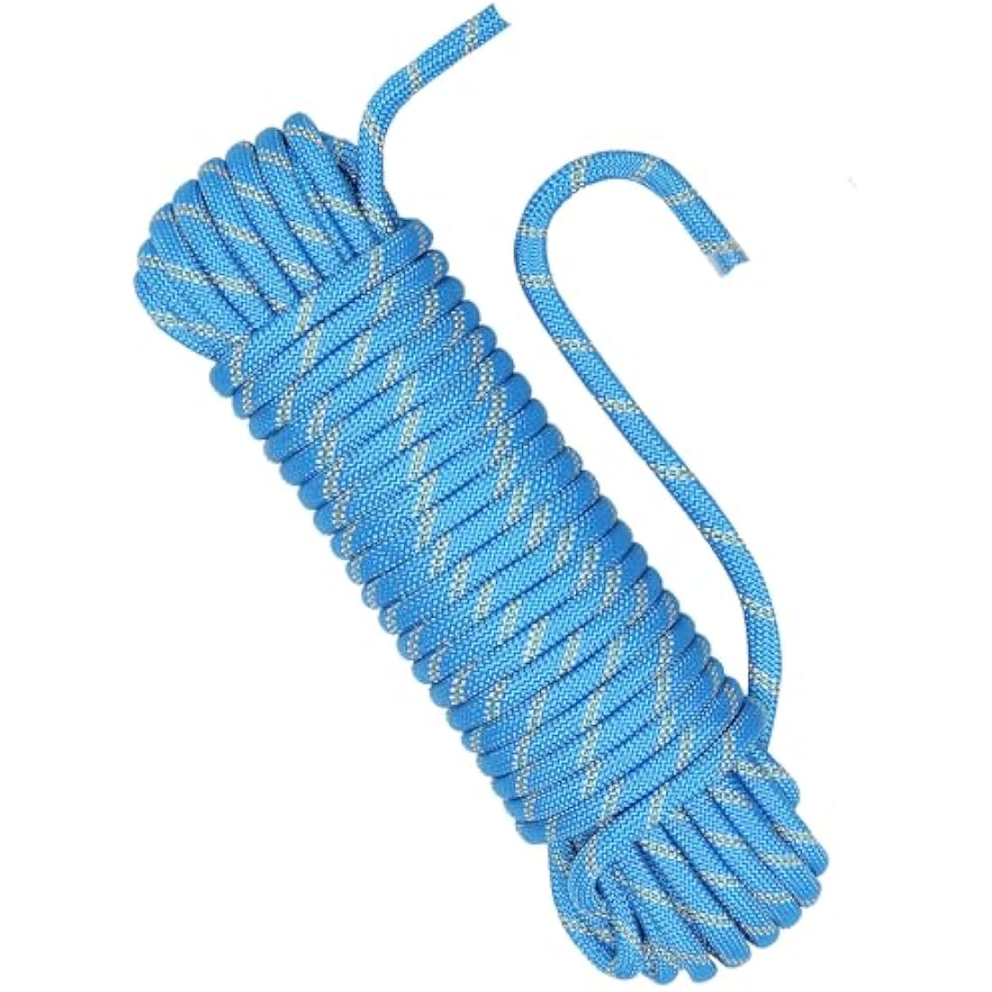 NorthPada 10 mm x 30 Meter Static Nylon Heavy Duty Outdoor Climbing Rope for Knotting Practice, Arborist Tree Work, Marine Anchor Boat, Rappelling Emergency, Swing, Blue
