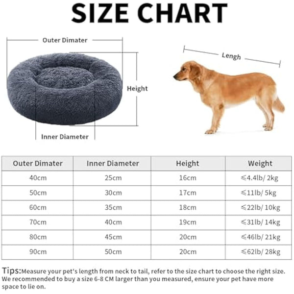 YOJOGEE Small Cat Bed for Indoor Cats, Self-Warming Donut Kitty Bed for Small Cats Keeping Warm, Washable Pet bed with Anti Slip Base, Grey 40cm