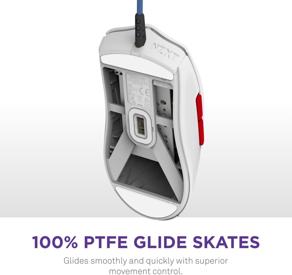 NZXT Lift 2 Ergo | Lightweight Ergonomic Wired Gaming Mouse | Lightweight 61 g Design | 8K Polling Rate | Optical Switches | 26K DPI Optical Sensor | 100% PTFE Feet | Black