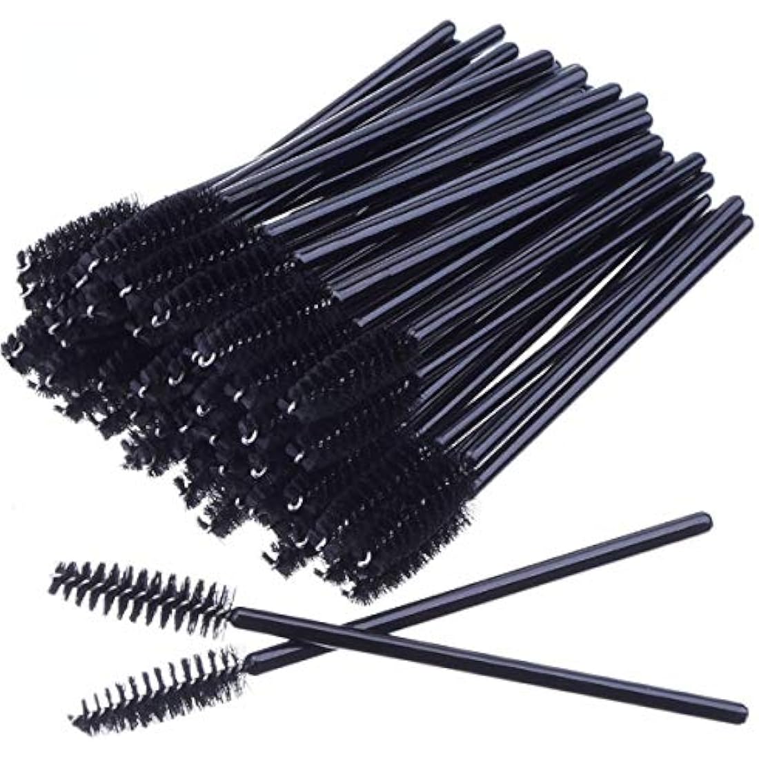 50 PCS Disposable Eyelash Brushes Mascara Wands Eye Lash Eyebrow Applicator Cosmetic Makeup Brush Tool Kits (black)