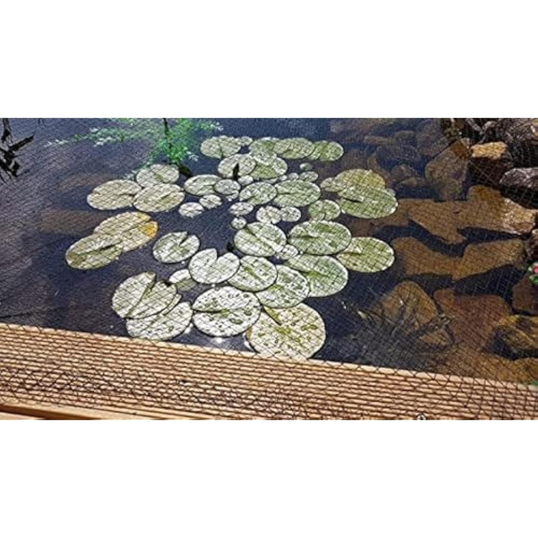 HOZELOCK - Pond Protection Net 4 x 6 m : Ideal for Protecting the Pond from Leaves, Large Debris and Predators, Supplied with 4 Stakes [1736 0000]