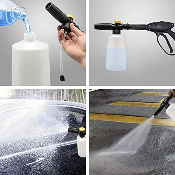 High Pressure Jet Bottle Snow Foam Lance Cannon Washer for Karcher K2 K3 K4 K5 K6 K7 Soap Generator Car Foamer Gun Adjustable Sprayer Nozzle 750ML