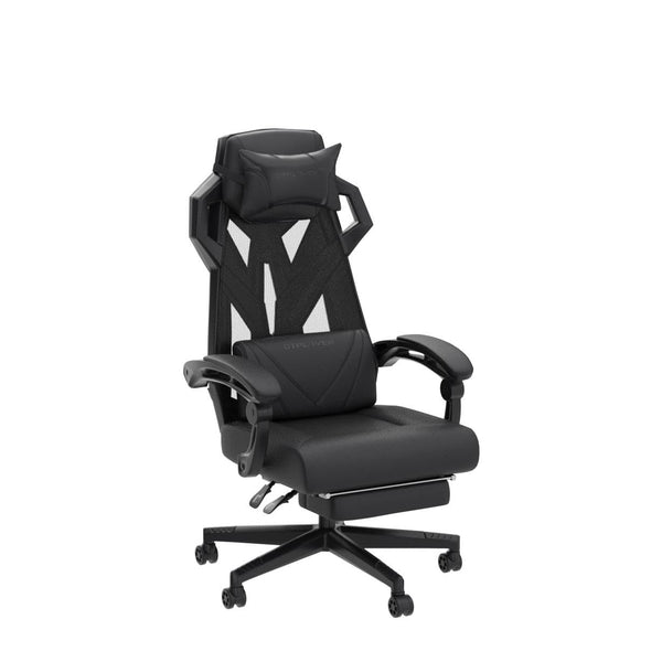 GTPLAYER Mesh Gaming Chair with Footrest 3D Stereoscopic Frame Support Ergonomic Fabric CoverReclining Computer Office Desk Chair Height Adjustable