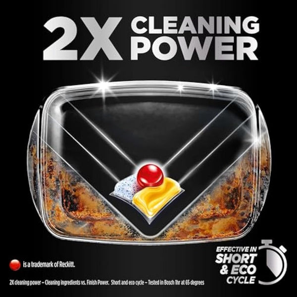 Finish Dishwasher Tablet, Ultimate Infinity Shine, 100 Tablets, Lemon Sparkle, Clean & Shine Detergent Tabs, Tough on Grease Stains, Effective for Short Eco Cycle