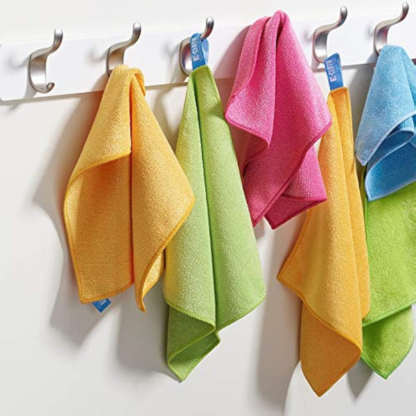 E-Cloth General Purpose Microfibre Cloth, Multipurpose Cleaning Cloth for Household Surfaces, Washable and Reusable, 100 Wash Promise, Green, 10 Pack