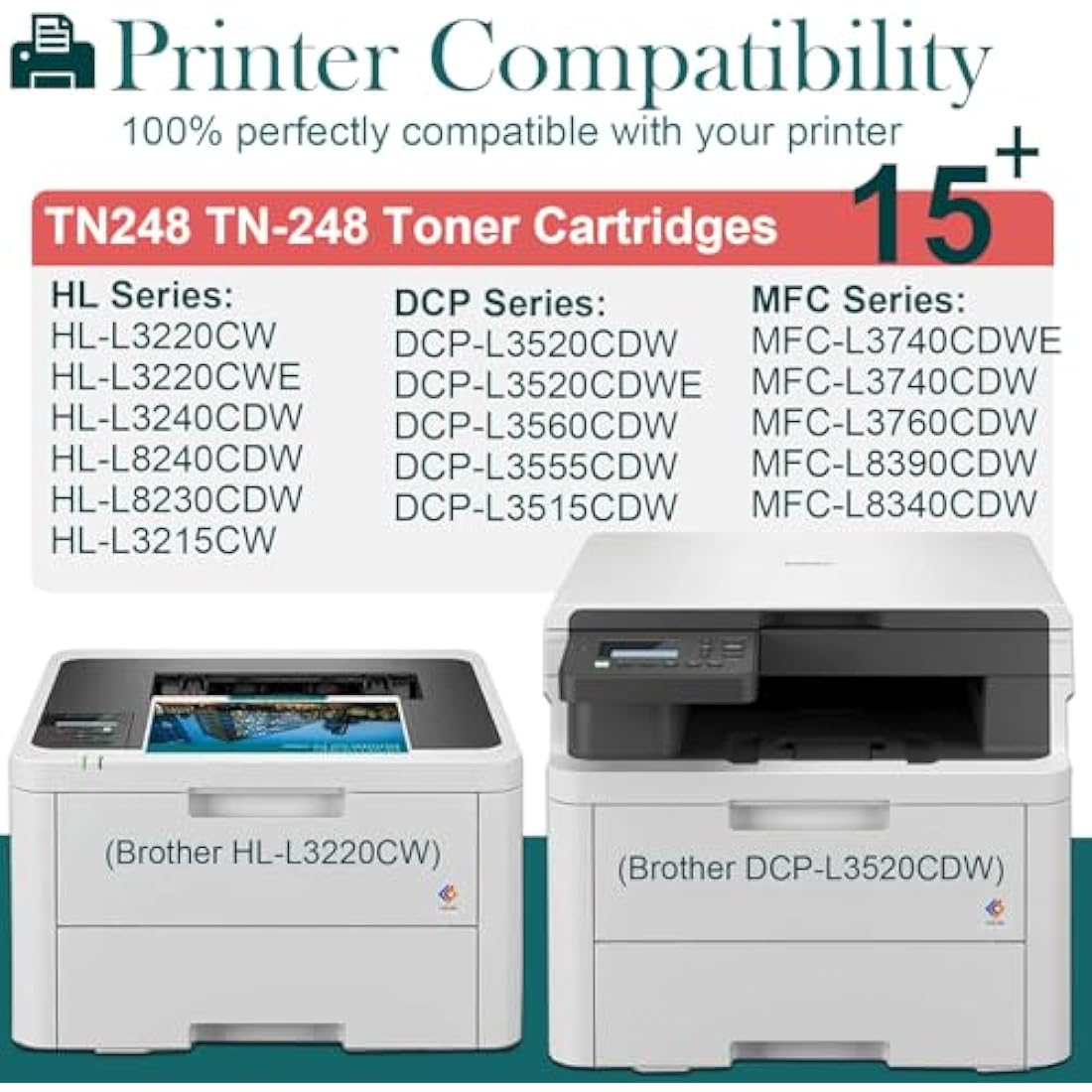HenceBuy TN248XL TN248 Toner Cartridges Compatible with Brother TN-248XL TN-248 for HL-L3220CWE HL-L3240CDW HL-L8240CDW DCP-L3560CDW DCP-L3520CDWE DCP-L3520CDW MFC-L3740CDWE MFC-L8390CDW (4 Pack)