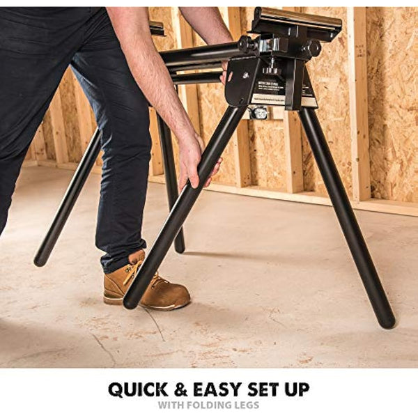 Evolution Power Tools EVOMS1 Mitre Saw Stand, Universal Compact Folding with Extending Support Arms, Fits Evolution, Makita, DeWalt, Bosch, Ryobi, Einhell and Metabo, Supports 150kg Weight & 3m Length