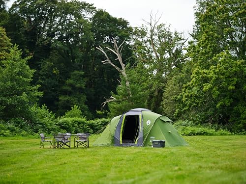 Coleman Spruce Falls 4 Tent | 4 Man Vis-a-Vis Family Tent with 2 opposite XXL size Bedrooms and Living area | 4 Person Camping Tent | 3000mm Waterproof | Sewn-in Groundsheet