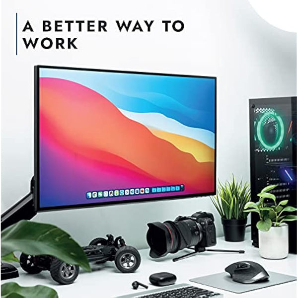 Invision Single Monitor Arm Desk Mount for 19-32 Inch Screens - VESA 75/100mm Stand Desk Clamp - Tool Free Height Adjustment with Tilt Swivel Rotate - Increased Load Capacity from 2-9kg (MX200)