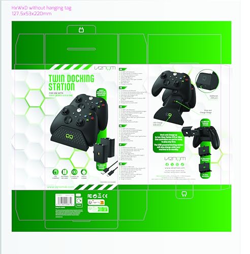 Venom Charging Dock with Rechargeable Battery Pack - Black (Xbox Series X & S/Xbox One)