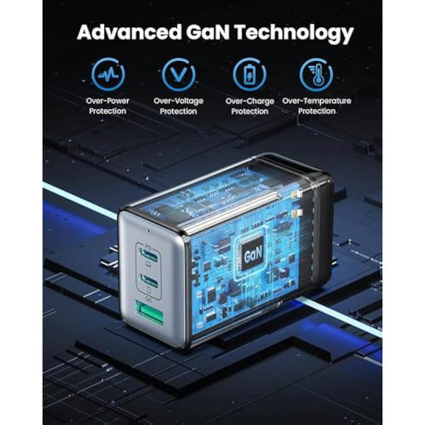 150W USB C Charger, 3-Port USB C Plug Fast Charger, GaN III Compact Wall Charger, 100W Laptop Charger for MacBook Pro/Air, Dell, iPad, iPhone 16 Pro/15, Galaxy S24, Pixel 9, Steam Deck,etc