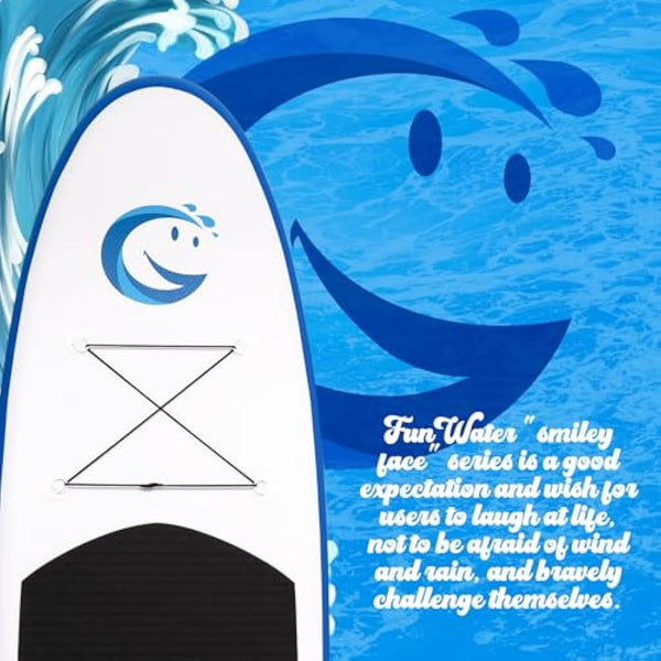 FunWater SUP Inflatable Stand Up Paddle Board Ultra-Light with Inflatable Board,ISUP Accessories,Three Fins,Adjustable Paddle, Pump,Backpack, Leash.