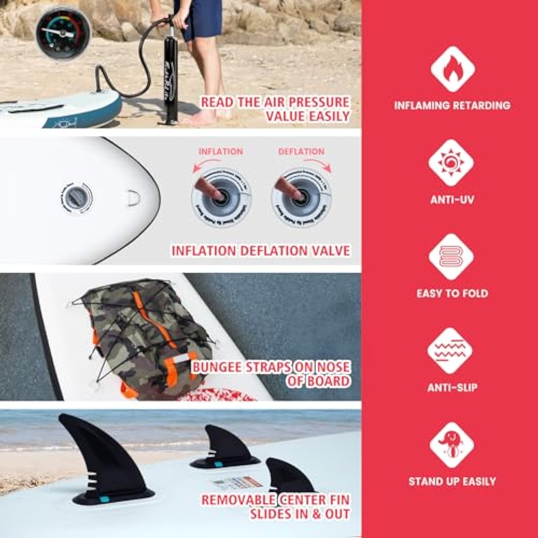 FEATH-R-LITE 10' &11' Inflatable Ultra-Light Stand Up Paddle Board for All Skill Levels Included with SUP, Adj Paddle, Pump, Backpack, Leash